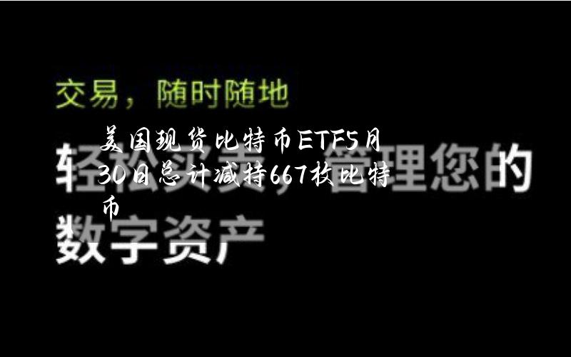 美国现货比特币ETF5月30日总计减持667枚比特币