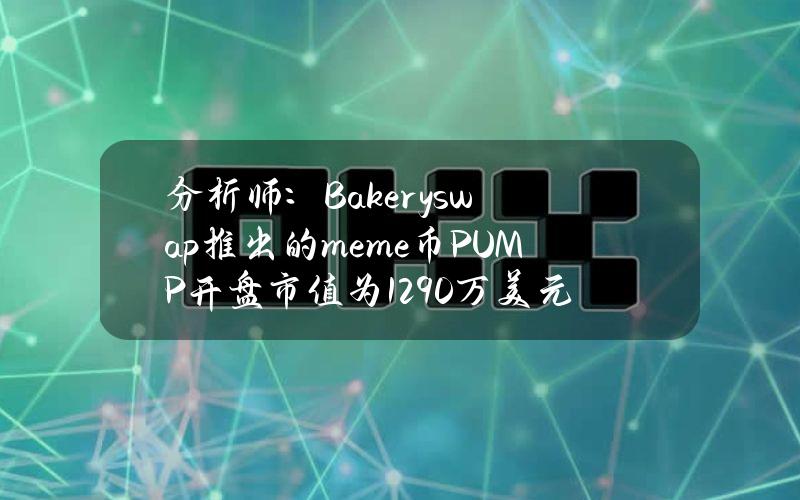 分析师：Bakeryswap推出的meme币PUMP开盘市值为1290万美元