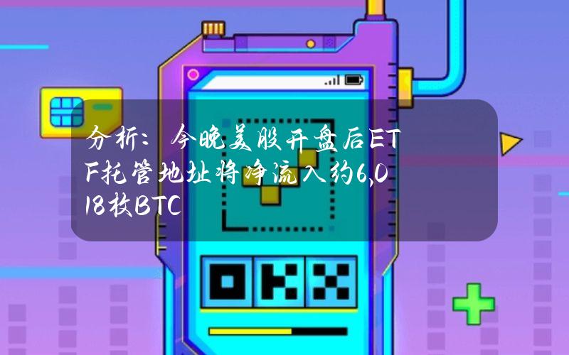 分析：今晚美股开盘后ETF托管地址将净流入约6,018枚BTC