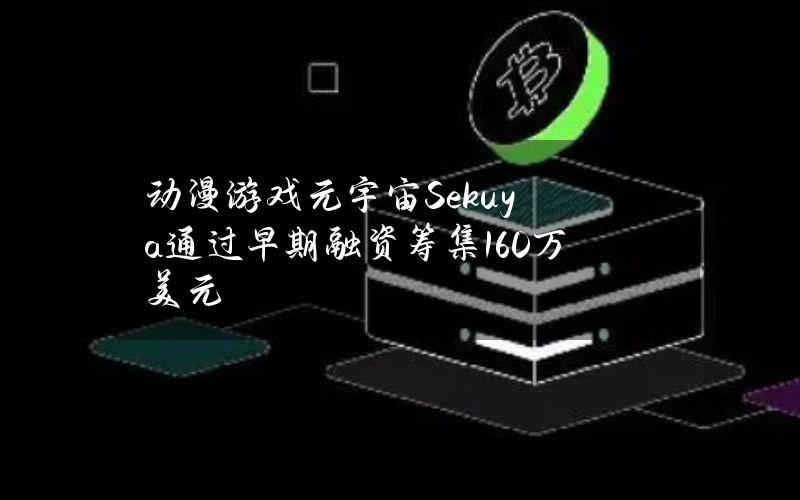 动漫游戏元宇宙Sekuya通过早期融资筹集160万美元