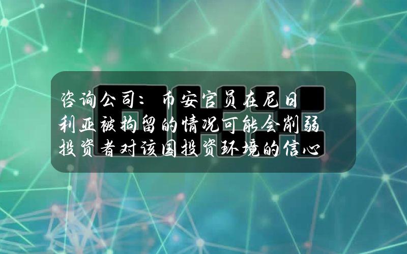 咨询公司：币安官员在尼日利亚被拘留的情况可能会削弱投资者对该国投资环境的信心