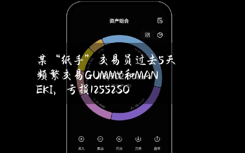 某“纸手”交易员过去5天频繁交易GUMMY和MANEKI，亏损125.52SOL