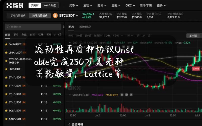 流动性再质押协议Unstable完成250万美元种子轮融资，Lattice等参投