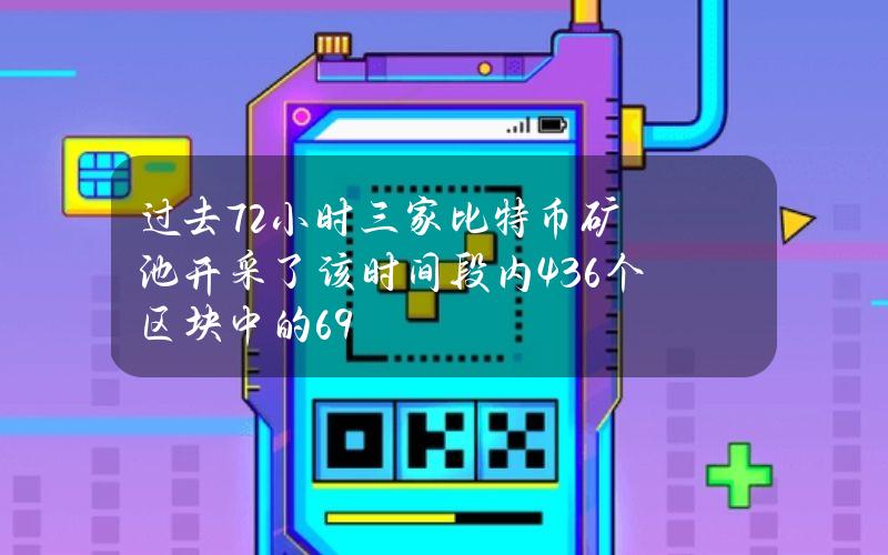 过去72小时三家比特币矿池开采了该时间段内436个区块中的69%