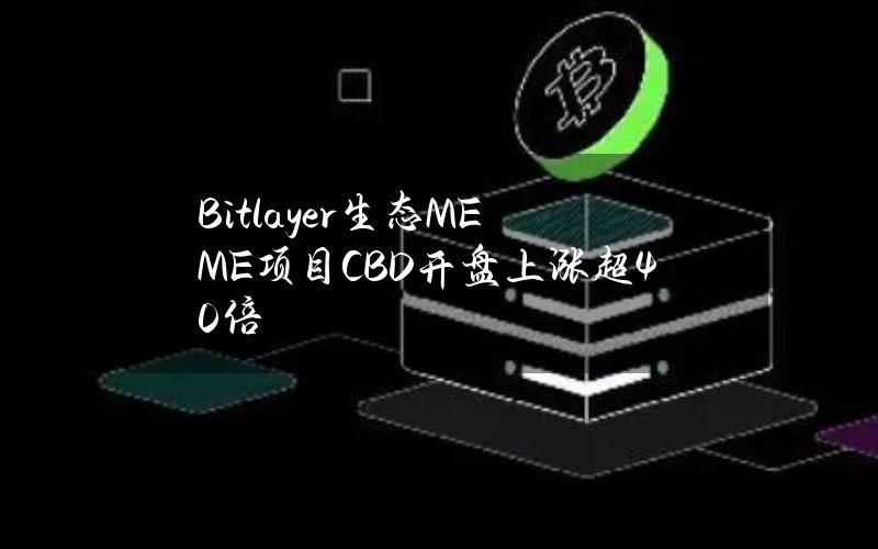 Bitlayer生态MEME项目CBD开盘上涨超40倍