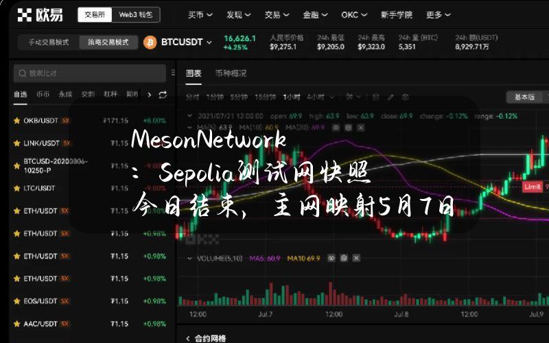 MesonNetwork：Sepolia测试网快照今日结束，主网映射5月7日进行