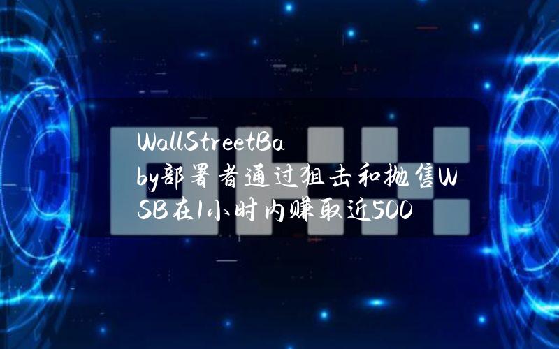 WallStreetBaby部署者通过狙击和抛售WSB在1小时内赚取近5000枚SOL