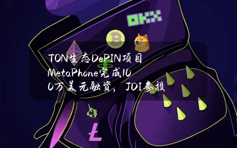 TON生态DePIN项目MetaPhone完成100万美元融资，JDI参投