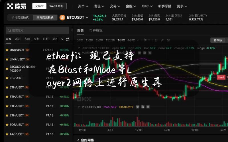 ether.fi：现已支持在Blast和Mode等Layer2网络上进行原生再质押