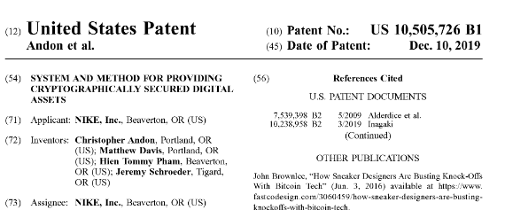 【推荐】耐克要在以太坊发币？相关专利已获批，未来或推「加密鞋」